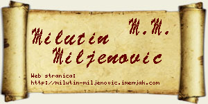 Milutin Miljenović vizit kartica